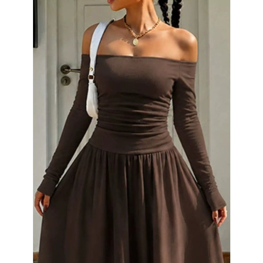 Off-the-Shoulder Maxi Dress Apparel and Accessories