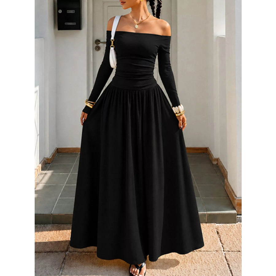 Off-the-Shoulder Maxi Dress Black / S Apparel and Accessories