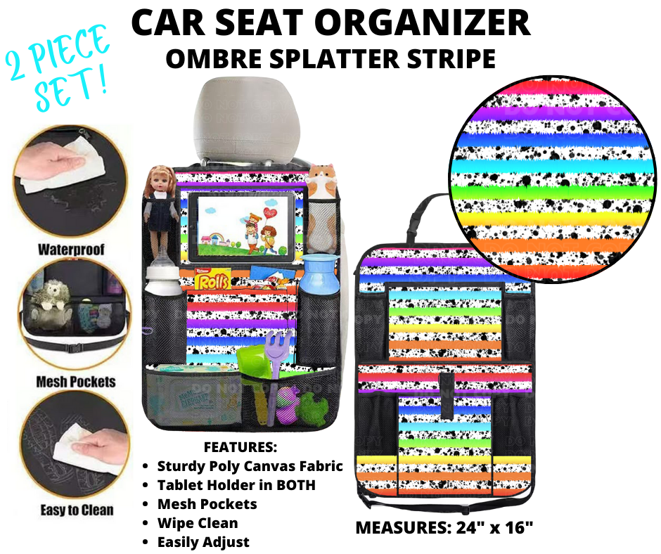 Preorder Custom 2-Piece Car Seat Organisers - Closes 2 Jan - ETA mid Apr 2025