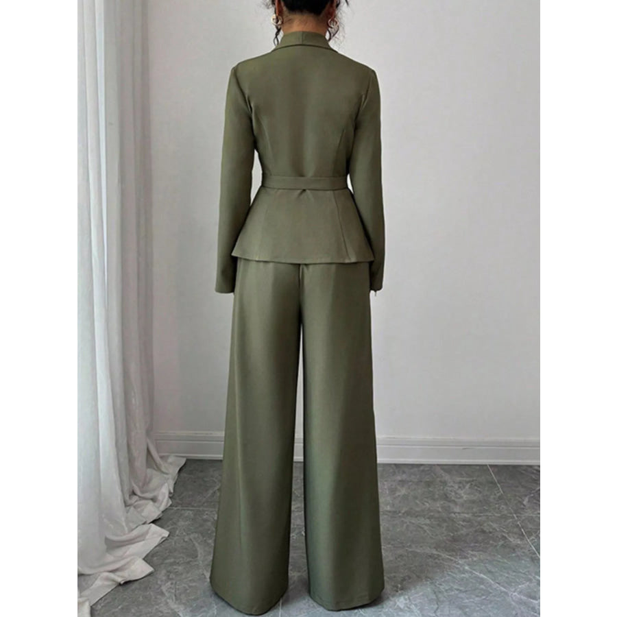 One Button Blazer and Pants Set Apparel and Accessories