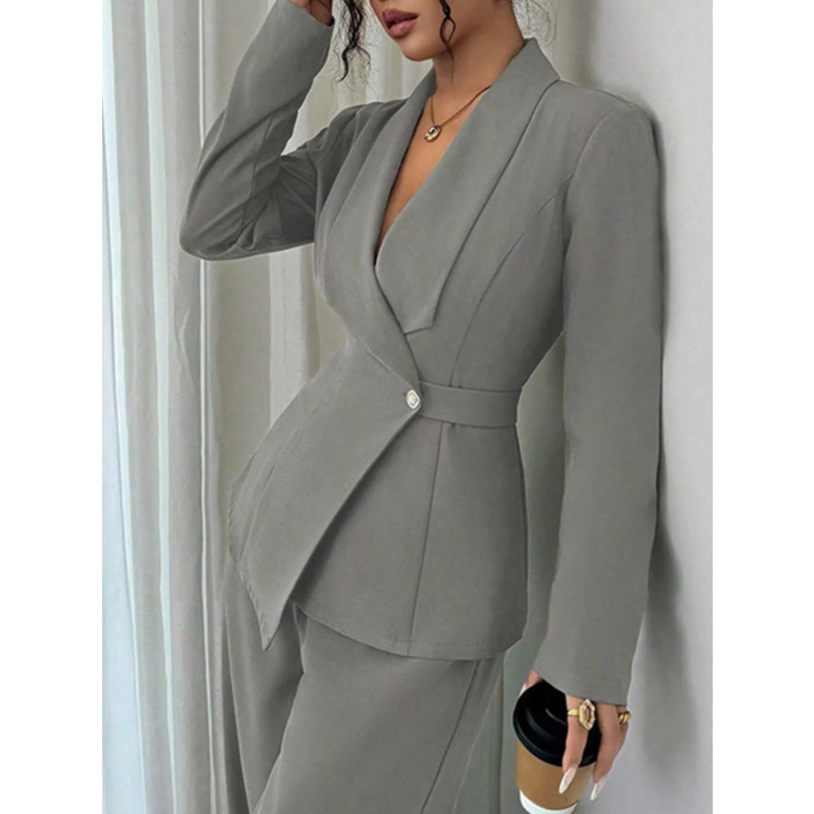 One Button Blazer and Pants Set Apparel and Accessories