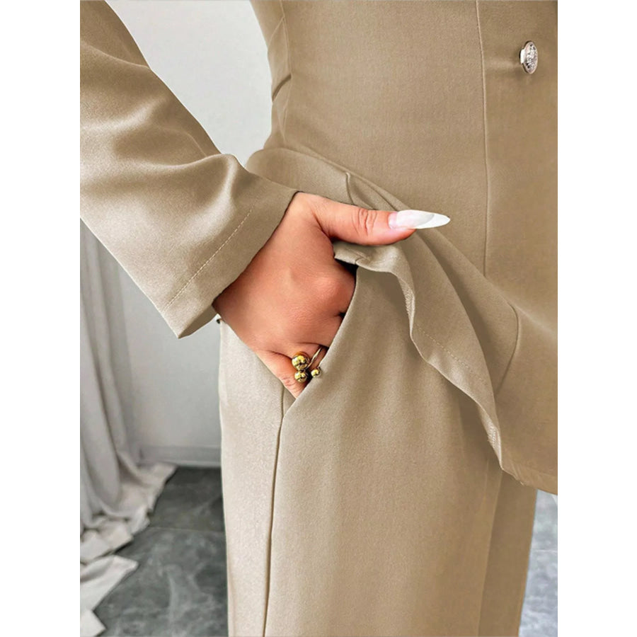 One Button Blazer and Pants Set Apparel and Accessories