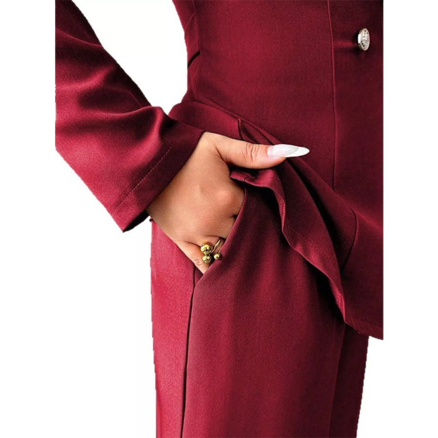 One Button Blazer and Pants Set Apparel and Accessories