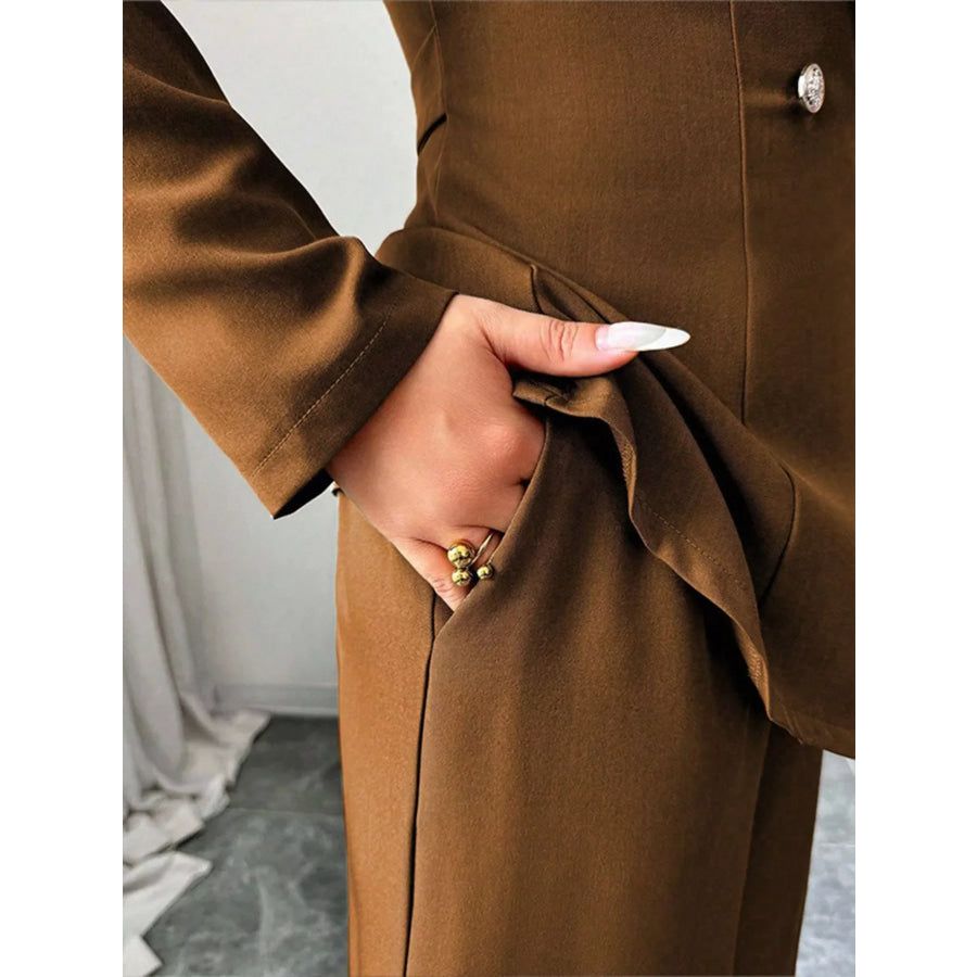 One Button Blazer and Pants Set Apparel and Accessories