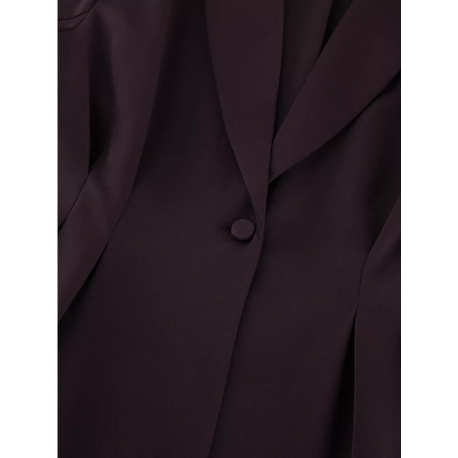 One-Button Blazer and Wide-Leg Pants Set Apparel and Accessories