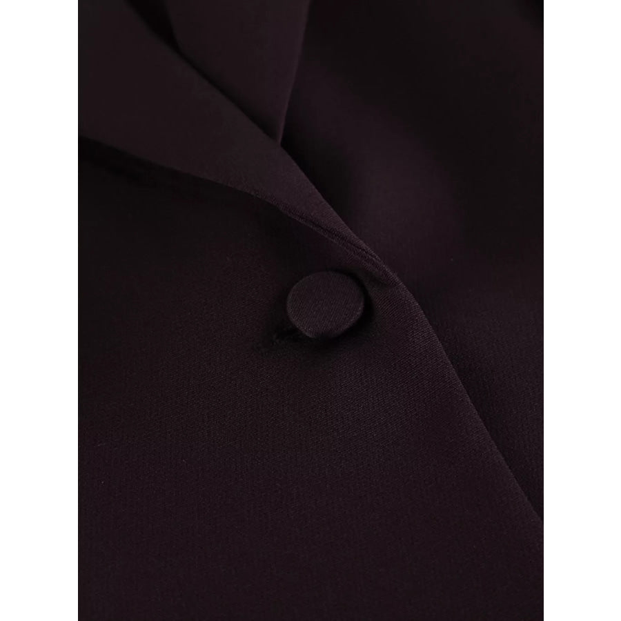 One-Button Blazer and Wide-Leg Pants Set Apparel and Accessories