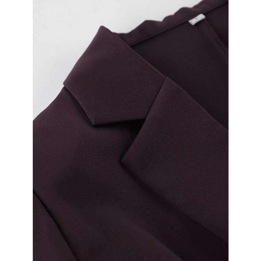 One-Button Blazer and Wide-Leg Pants Set Apparel and Accessories