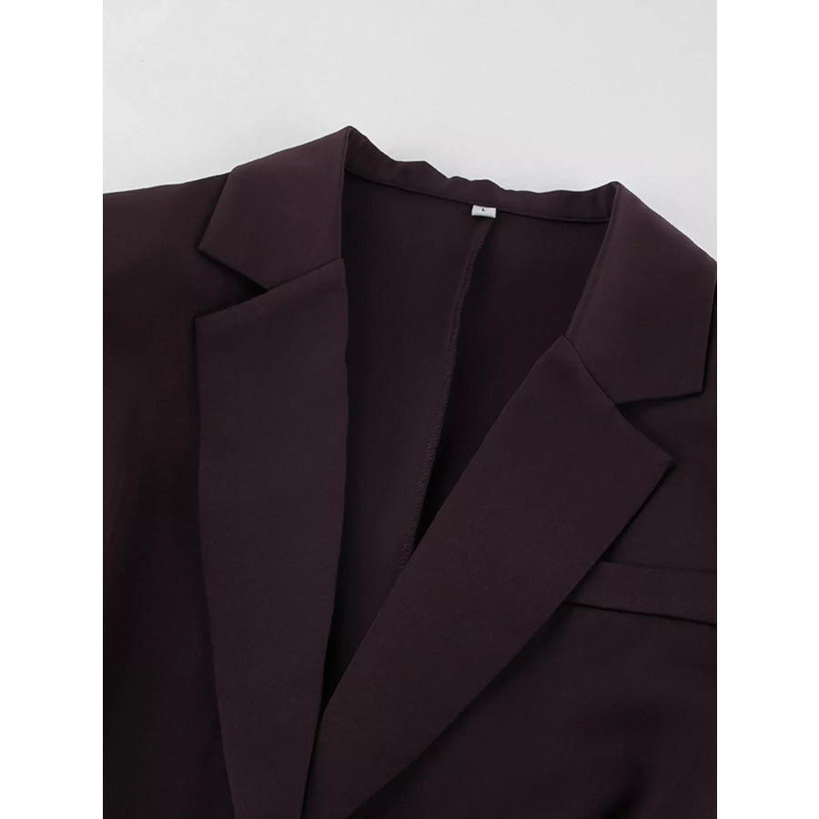 One-Button Blazer and Wide-Leg Pants Set Apparel and Accessories