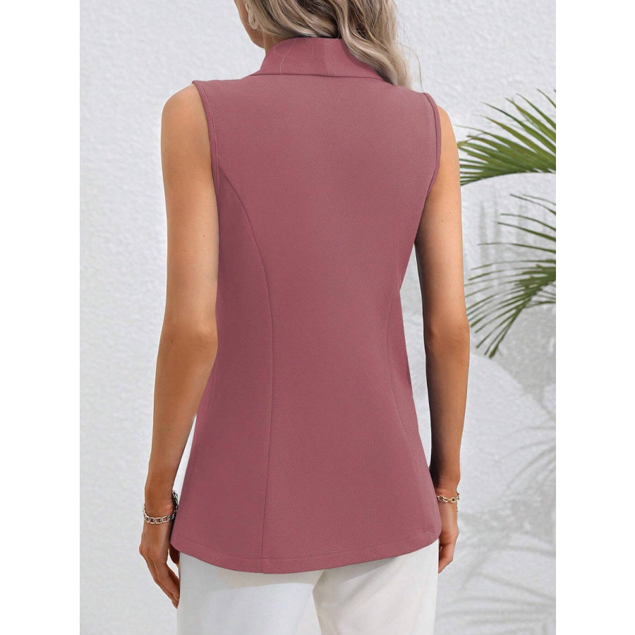 One Button Collared Neck Vest Apparel and Accessories