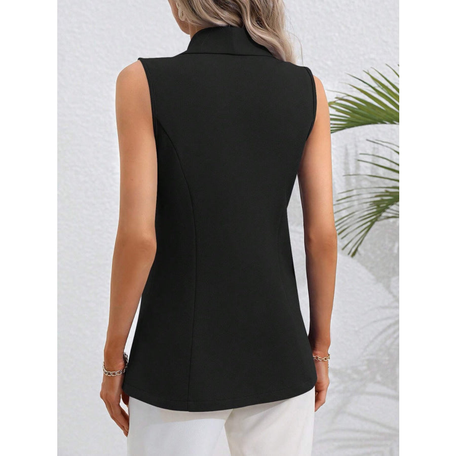 One Button Collared Neck Vest Apparel and Accessories