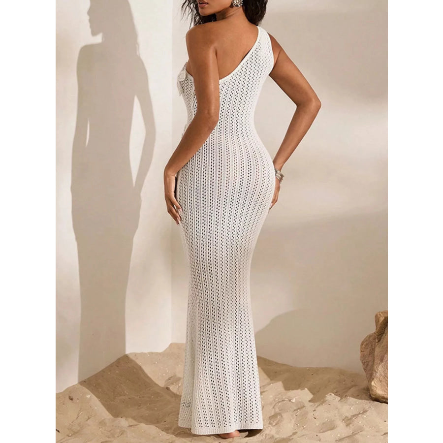 One-Shoulder Crochet Maxi Dress Apparel and Accessories