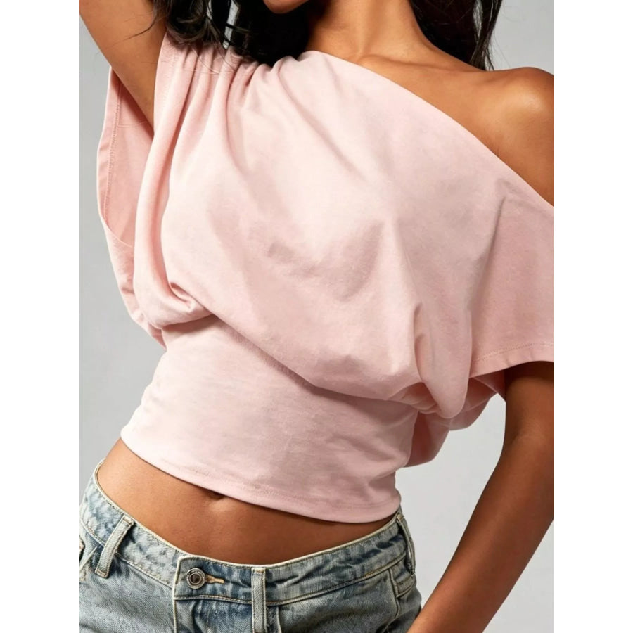One Shoulder Crop T-Shirt Apparel and Accessories