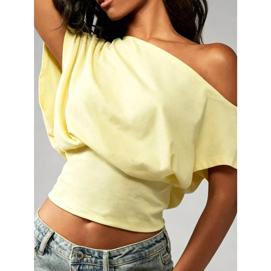 One Shoulder Crop T-Shirt Apparel and Accessories