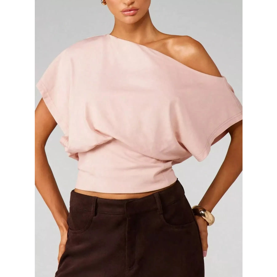 One Shoulder Crop T-Shirt Apparel and Accessories