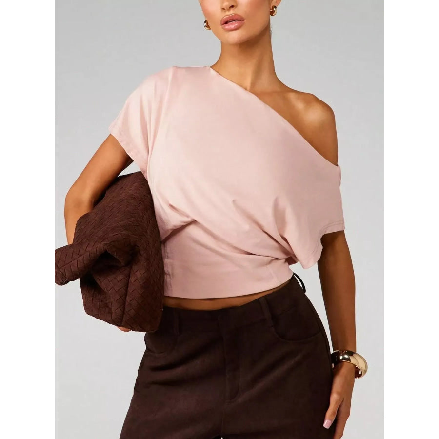 One Shoulder Crop T-Shirt Apparel and Accessories