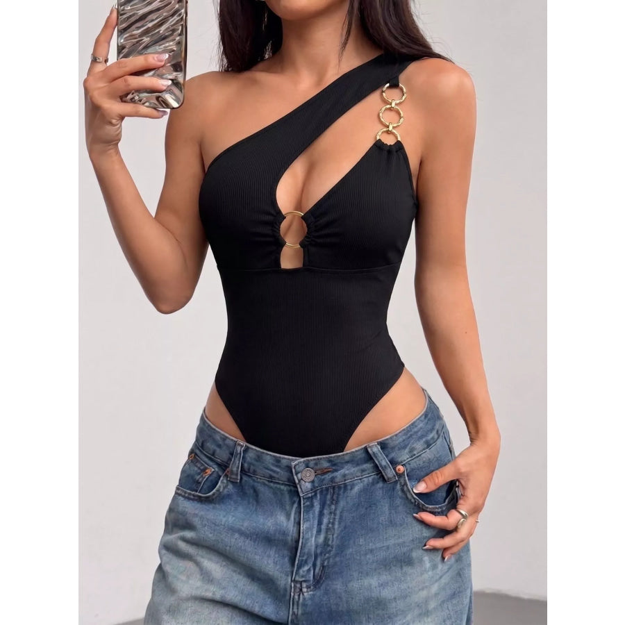 One-Shoulder Cutout Bodysuit Apparel and Accessories
