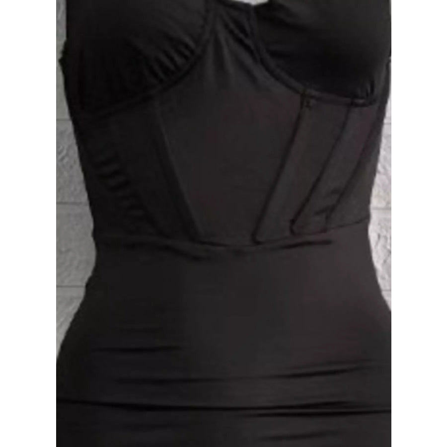 One-Shoulder Cutout Midi Dress Black / S Apparel and Accessories