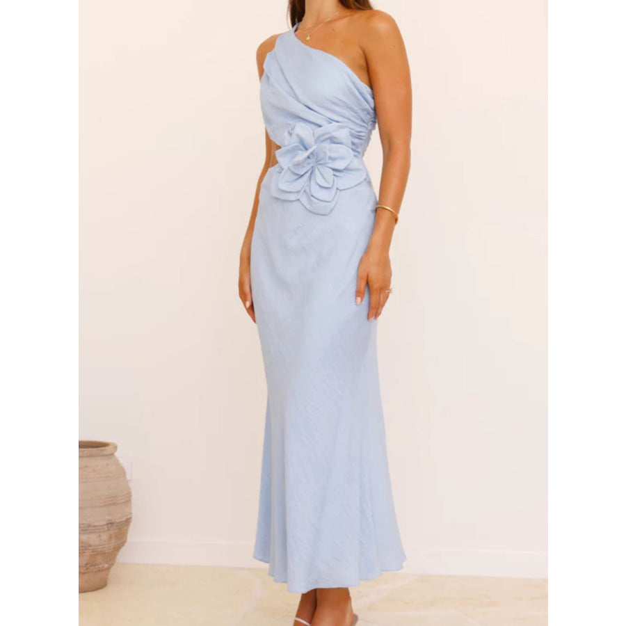 One-Shoulder Floral Cutout Dress Apparel and Accessories