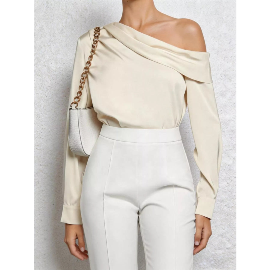 One-Shoulder Long Sleeve Blouse Apparel and Accessories