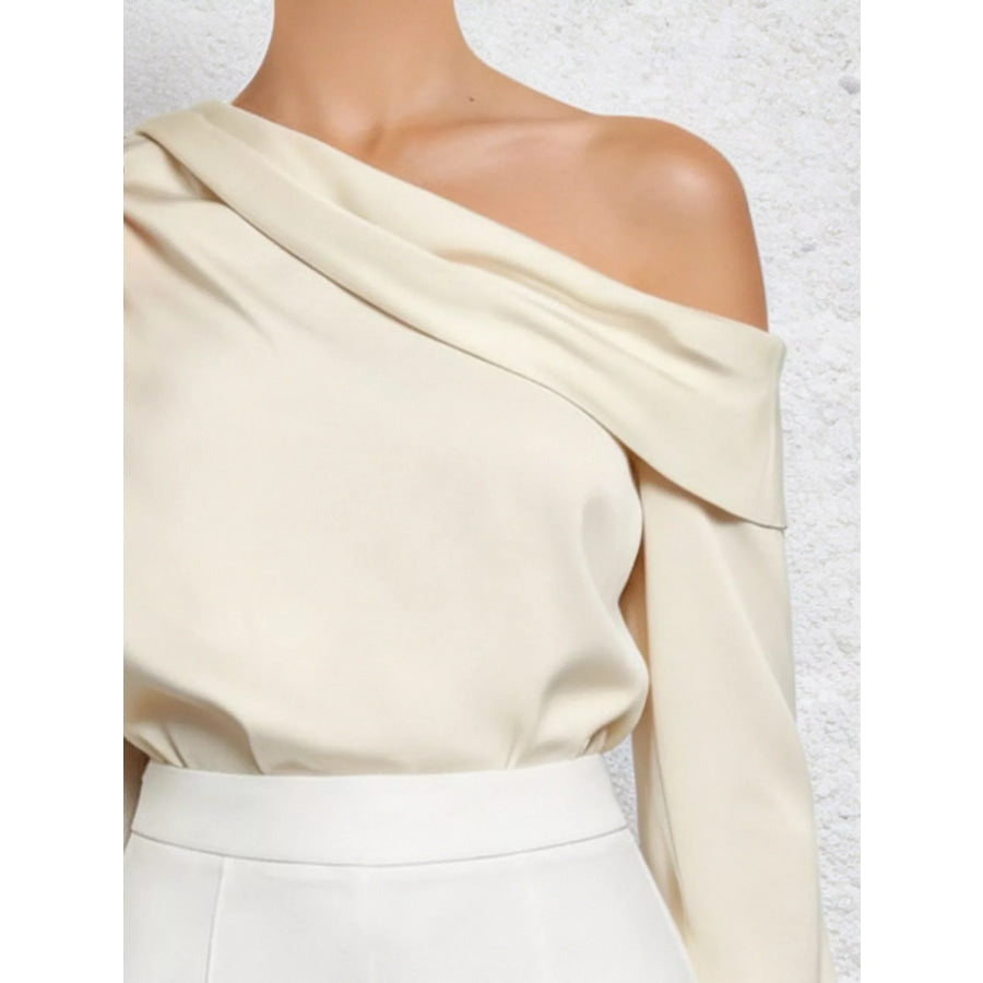 One-Shoulder Long Sleeve Blouse Apparel and Accessories