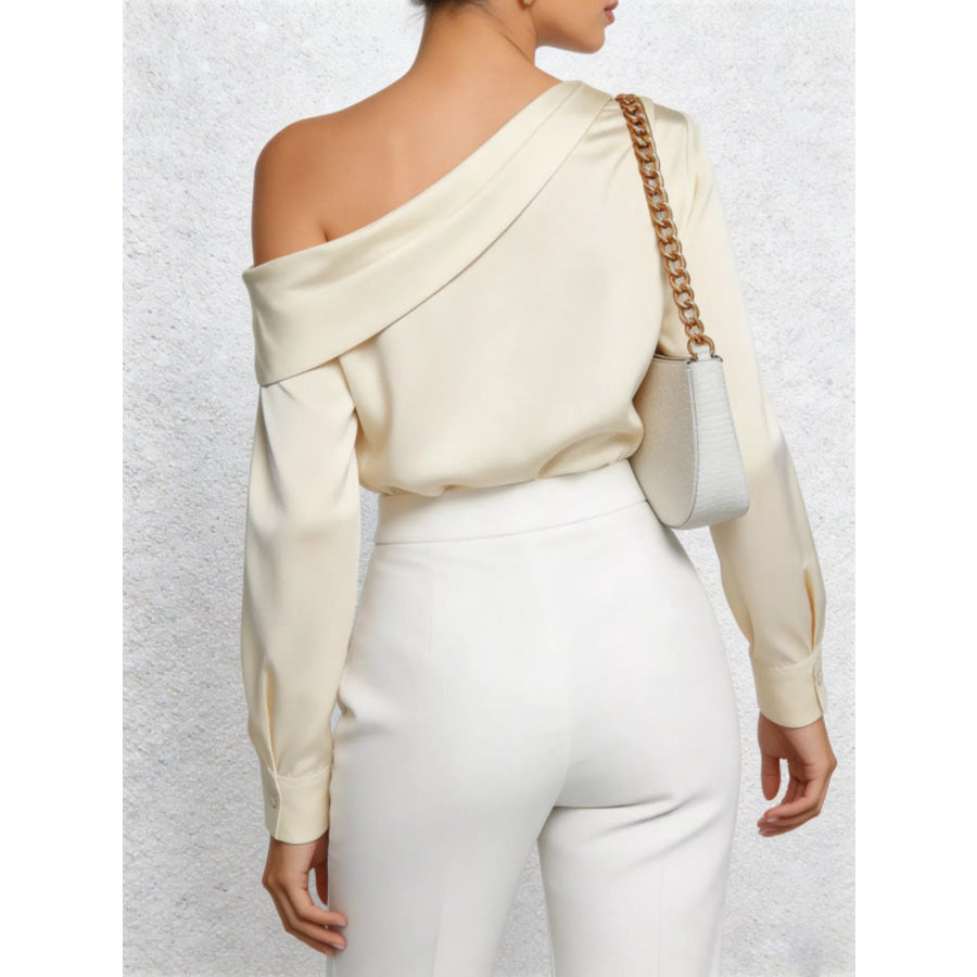 One-Shoulder Long Sleeve Blouse Apparel and Accessories