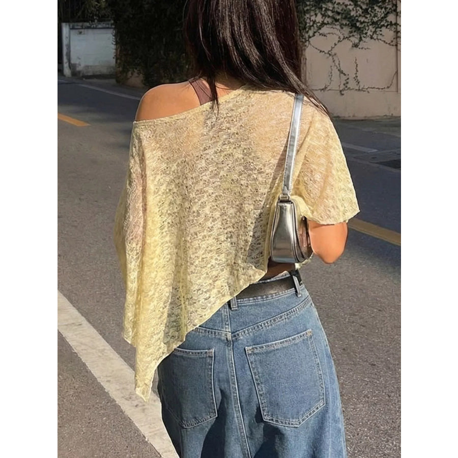 One Shoulder Long Sleeve Cover Up Apparel and Accessories
