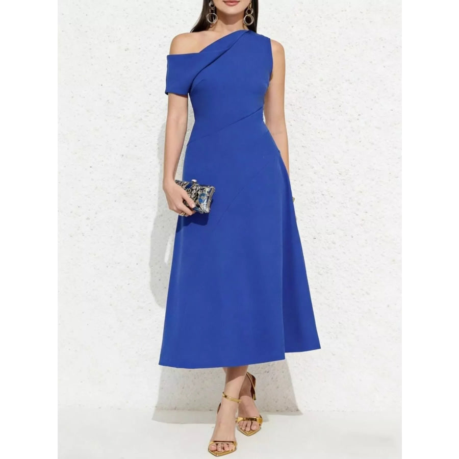 One-Shoulder Midi Dress Apparel and Accessories