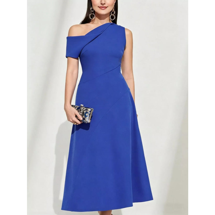One-Shoulder Midi Dress Apparel and Accessories