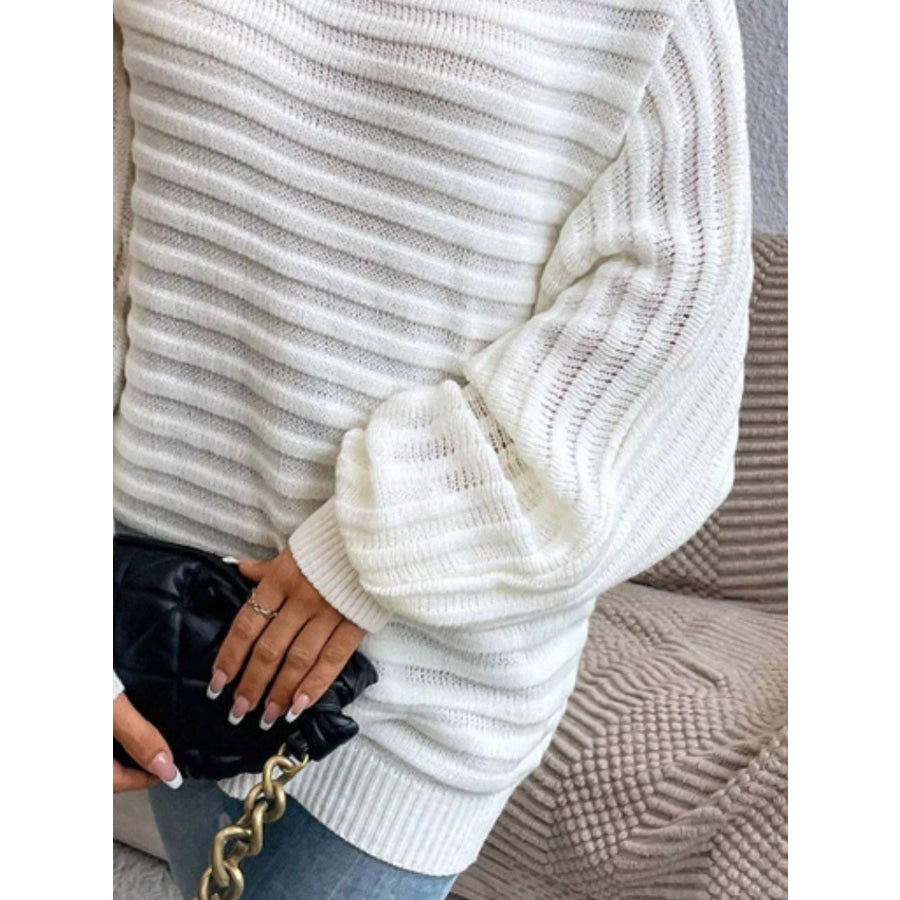 One Shoulder Ribbed Knit Sweater Apparel and Accessories