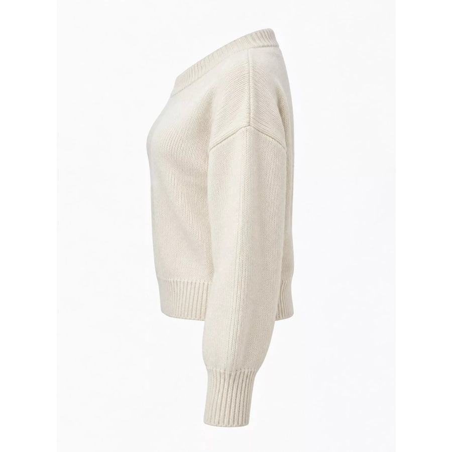One Shoulder Ribbed Knit Sweater Apparel and Accessories