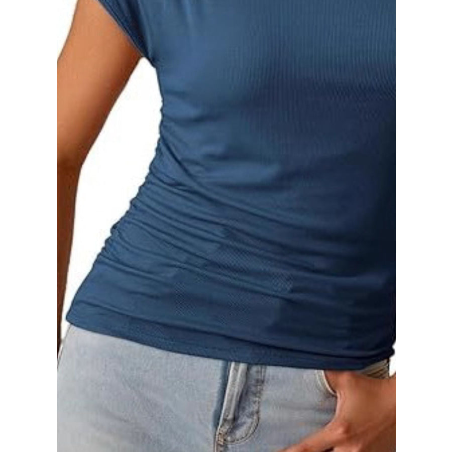 One-Shoulder Ruched Blouse Apparel and Accessories