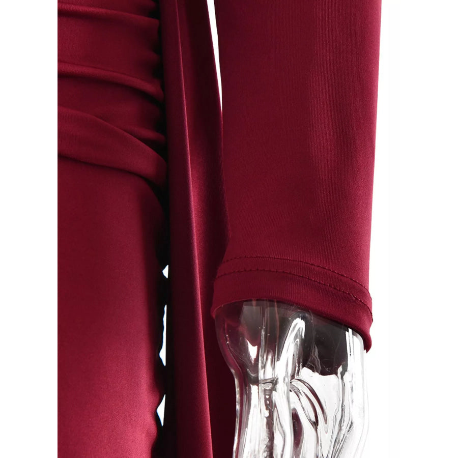 One-Shoulder Ruched Maxi Dress Apparel and Accessories