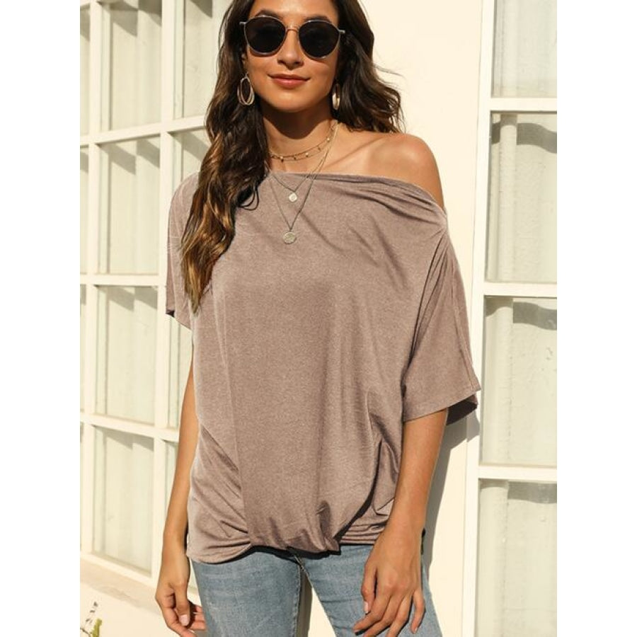 One Shoulder Short Sleeve T-Shirt Clothing