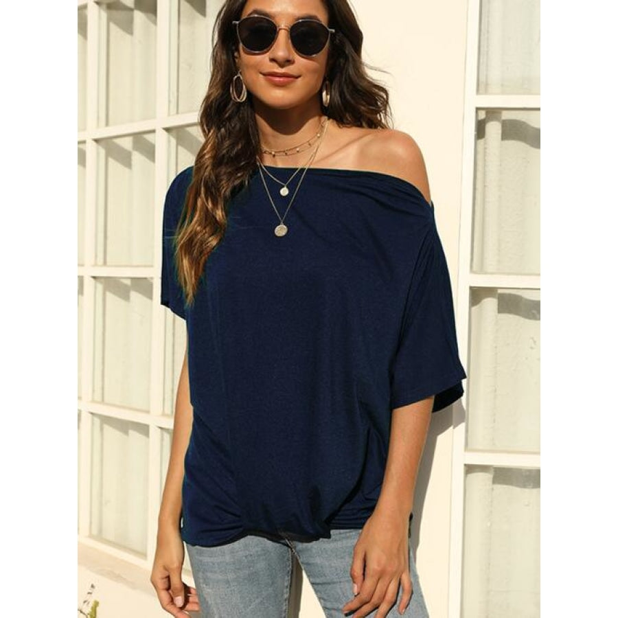 One Shoulder Short Sleeve T-Shirt Clothing