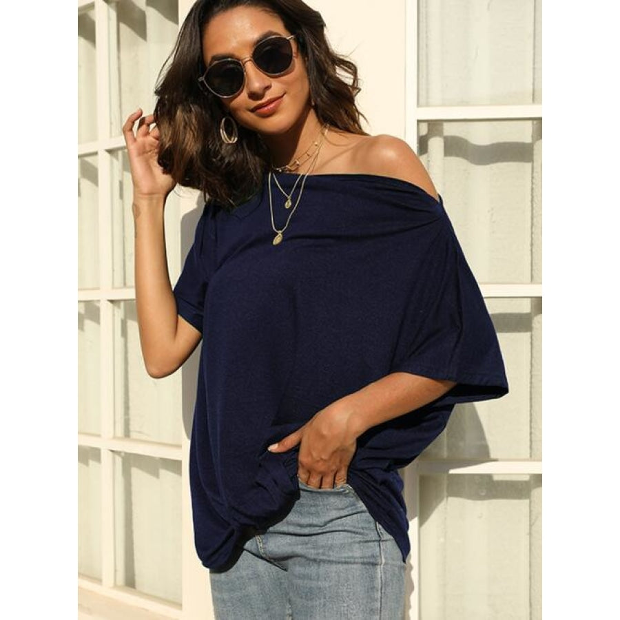 One Shoulder Short Sleeve T-Shirt Clothing