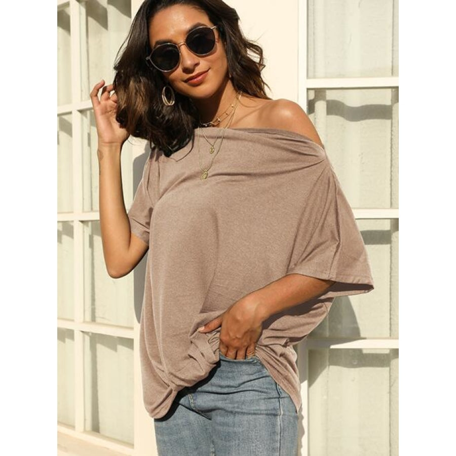 One Shoulder Short Sleeve T-Shirt Clothing