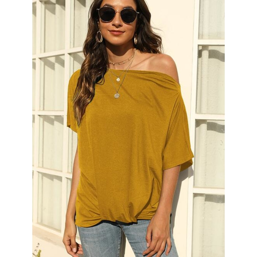 One Shoulder Short Sleeve T-Shirt Clothing