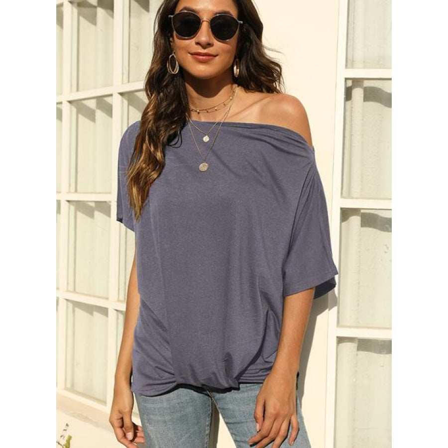 One Shoulder Short Sleeve T-Shirt Clothing