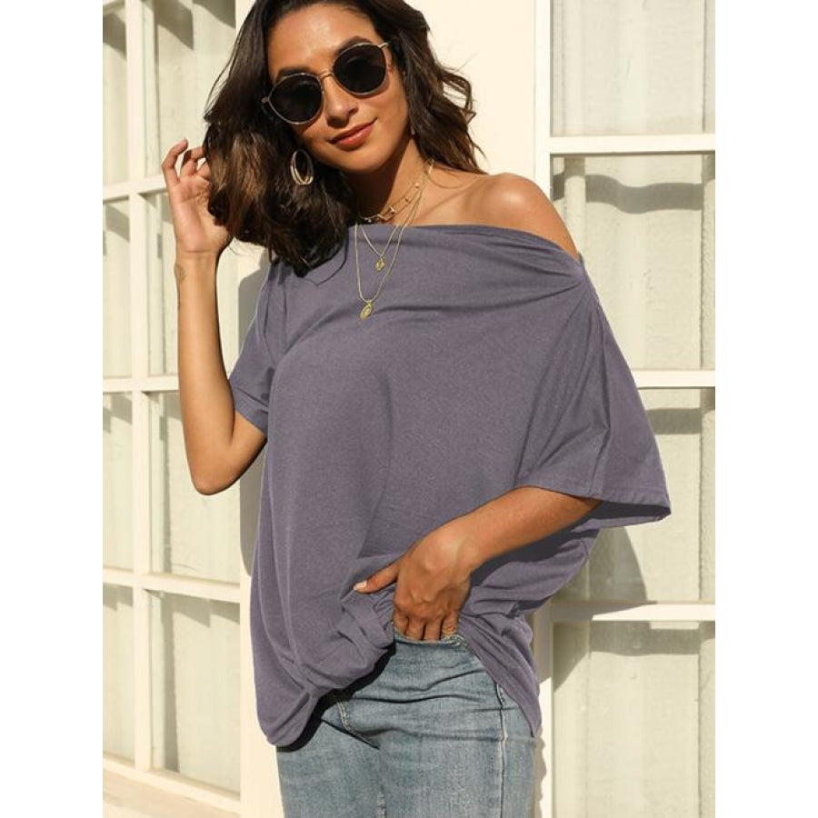 One Shoulder Short Sleeve T-Shirt Clothing