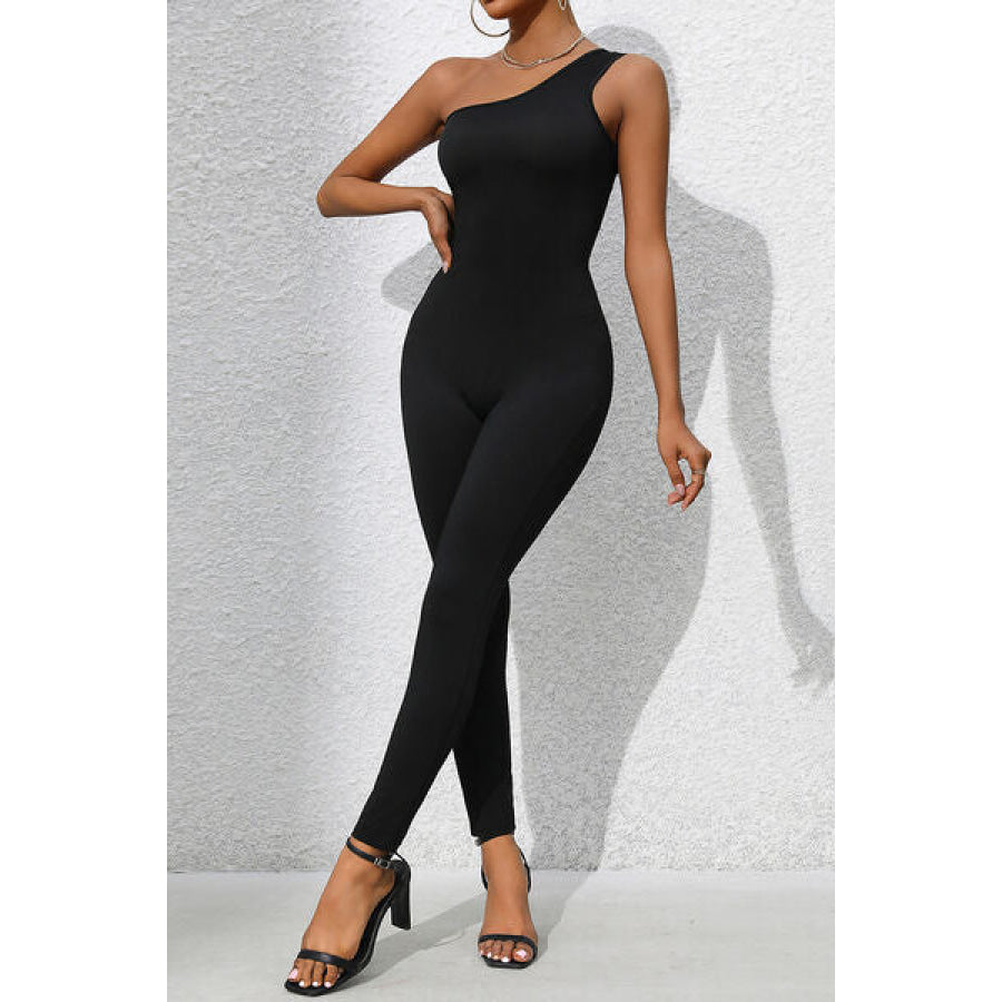 One Shoulder Sleeveless Jumpsuit Apparel and Accessories