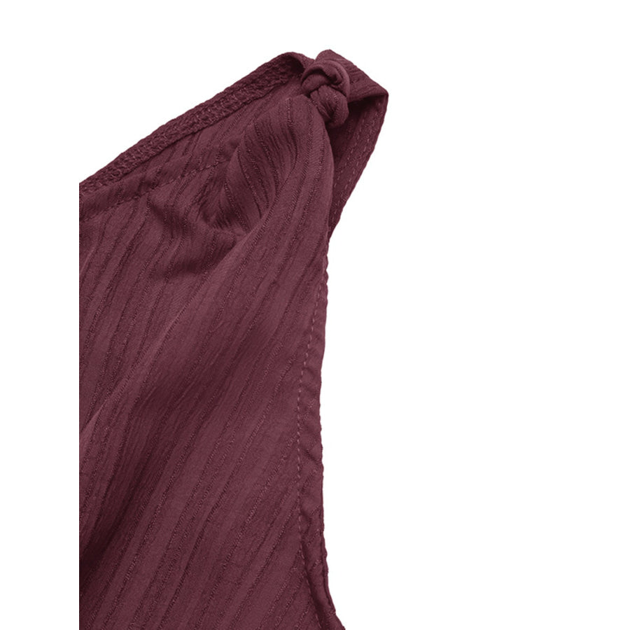 One-Shoulder Tie Waist Romper Apparel and Accessories