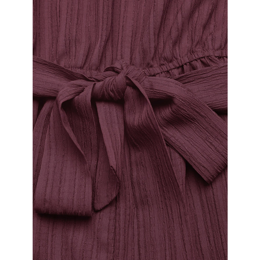 One-Shoulder Tie Waist Romper Apparel and Accessories