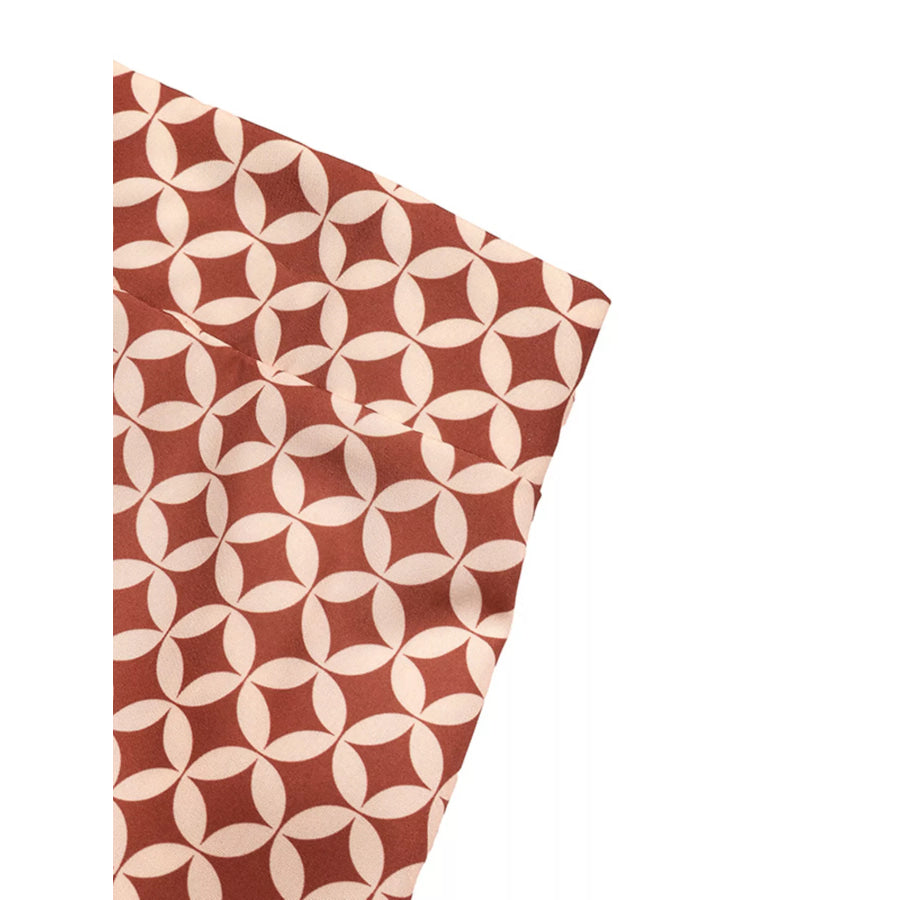 One-Shoulder Top and Geometric Print Maxi Skirt Set Apparel and Accessories