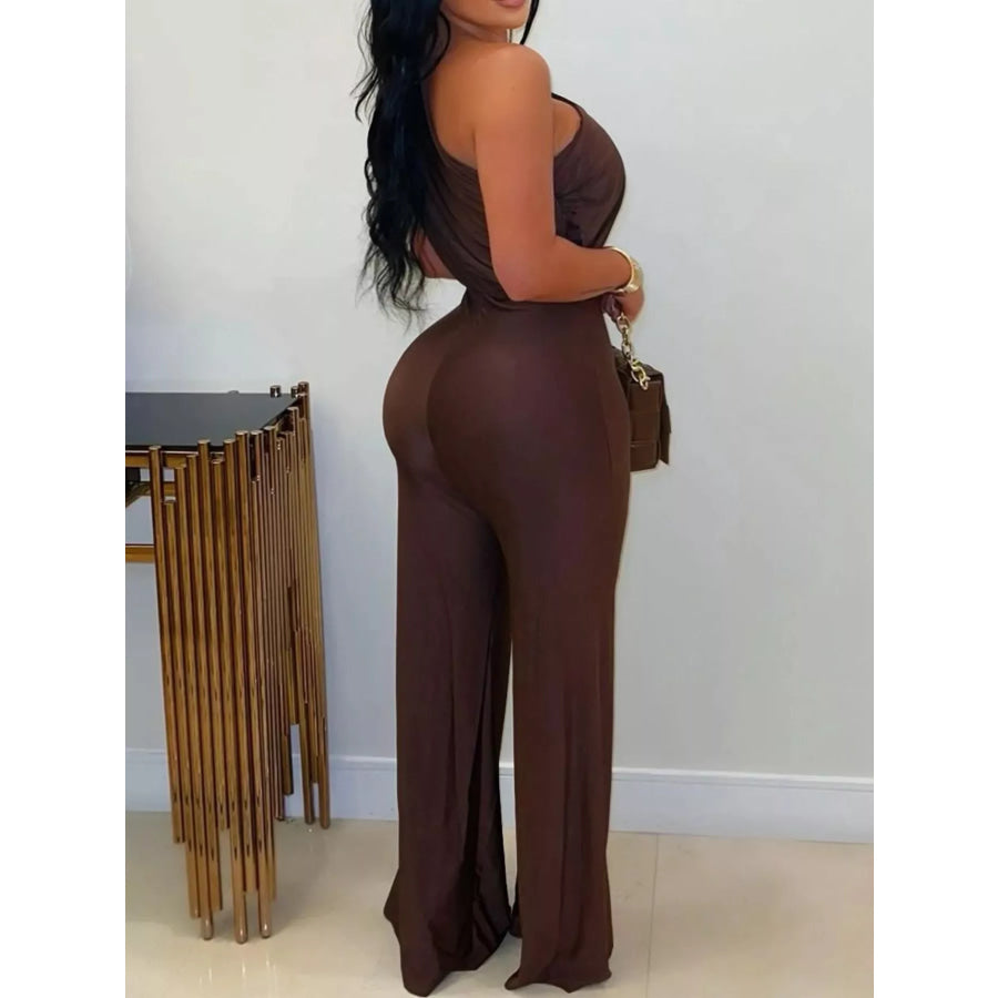 One-Shoulder Wide-Leg Jumpsuit Apparel and Accessories