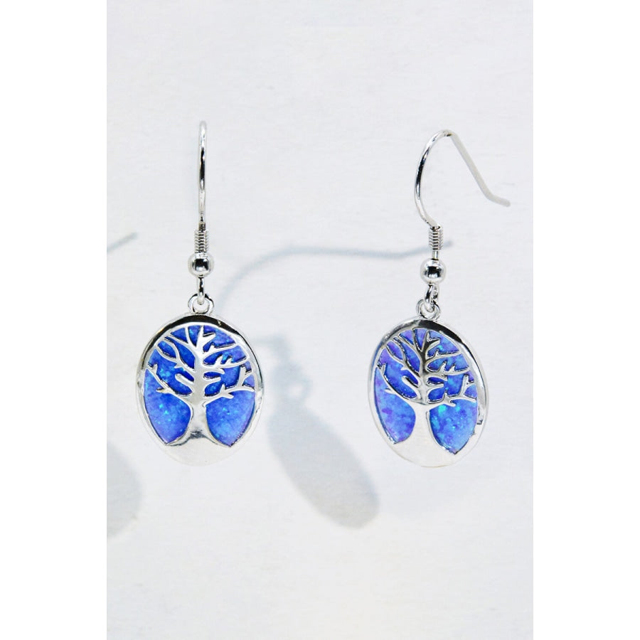 Opal Blue Platinum-Plated Drop Earrings Blue / One Size