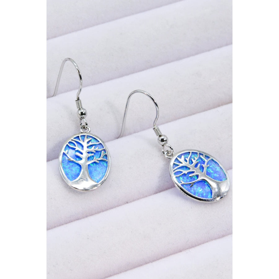 Opal Blue Platinum-Plated Drop Earrings Blue / One Size