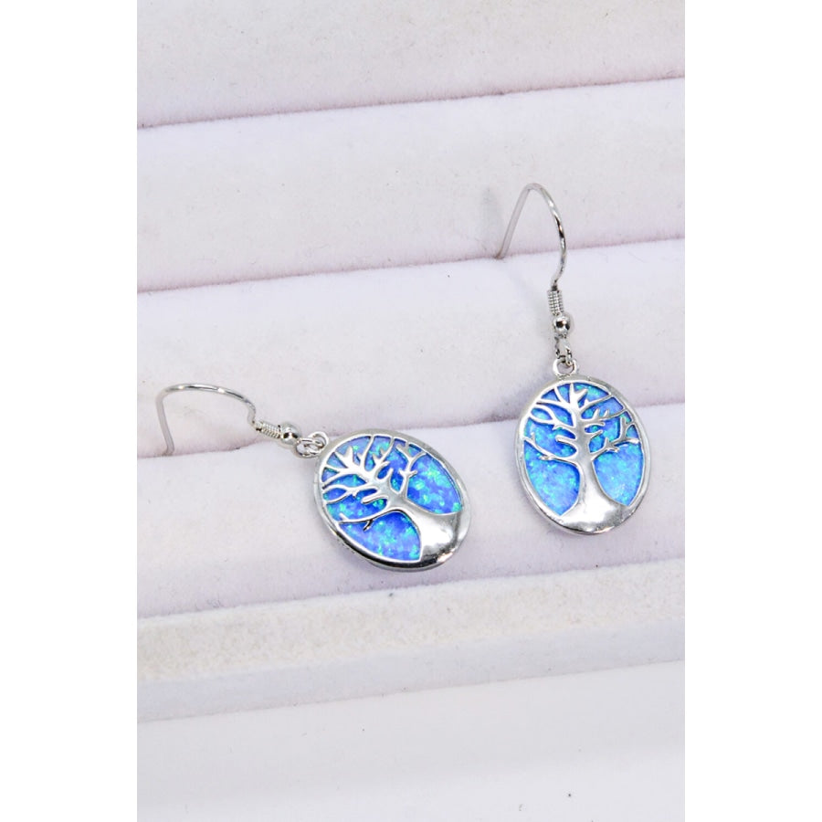 Opal Blue Platinum-Plated Drop Earrings Blue / One Size