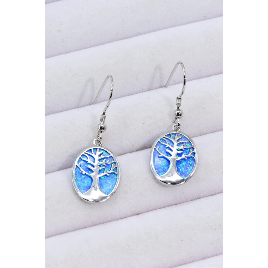 Opal Blue Platinum-Plated Drop Earrings Blue / One Size