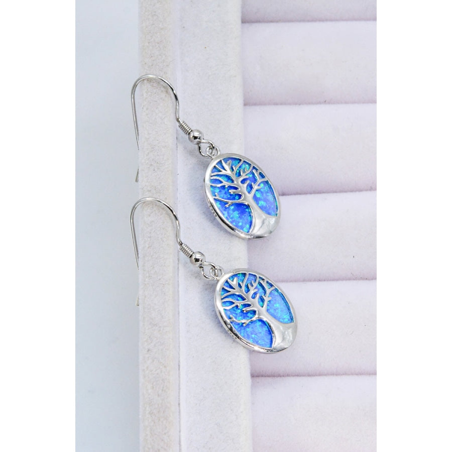 Opal Blue Platinum-Plated Drop Earrings Blue / One Size