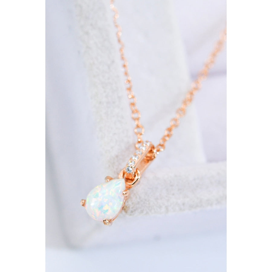 Opal Pendant 925 Sterling Silver Chain-Link Necklace